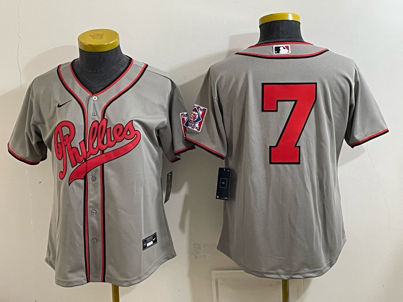 Women 2026 Philadelphia Phillies #7 grey Game Nike MLB Jersey 083000